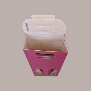 200x100H385mm กระดาษแข็งกราฟิกผ้าไหมบอร์โดซ์10ชิ้นกล่องมีช่องแข็งสำหรับ2ขวด750มล. สำหรับแชมเปญทุกรูปร่าง - Product Image 2