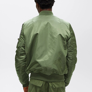 Venta caliente de los hombres de tamaño 4XL cremallera estilo chaqueta de bombardero de alta calidad Pakistán hecho de tela de satén Stand Collar-para venta al por mayor - Product Image 2