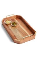Plateau de service en bois laqué de luxe moderne de haute qualité pour la présentation d'aliments et de boissons, bureau et salon, usage polyvalent