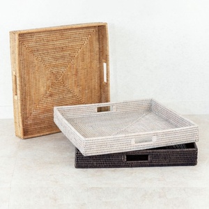 Venta al por mayor cajas de bandeja de ratán soportes de almacenamiento rectangulares multicolores personalizados cesta muchos tamaños para ropa de cama de almohada directamente verificado - Product Image 5