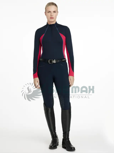 Capas base para montar a caballo para mujer con movimiento flexible, Top base para montar todos los días con tela suave y transpirable, tecnología de secado rápido - Product Image 3