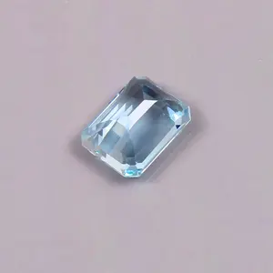 Pierre précieuse aigue-marine naturelle 1.45 Cts forme octogonale 8x6 MM brillant facettes coupe bleu aigue-marine pierre précieuse en vrac - Product Image 2