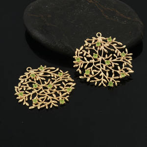 Abalorios de piedras preciosas de Prehnita hechos a mano chapados en oro, conjunto de componentes de una sola punta, pendientes de moda para fiestas, joyería al por mayor - Product Image 4