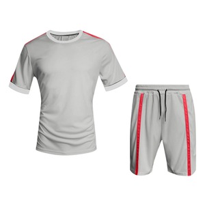 Personnalisé été hommes à manches courtes sport chemise décontractée couleur unie revers deux pièces ensemble - Product Image 6