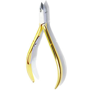 Pinces à cuticules professionnelles poignée enduite d'or en acier inoxydable taille personnalisée Salon de beauté manucure et pédicure pinces à cuticules - Product Image 2