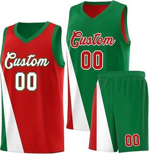 Ensemble de maillot de basket-ball léger, réversible, respirant, antibactérien, à séchage rapide, en maille, avec short pour le jeu en intérieur et en extérieur - Product Image 2