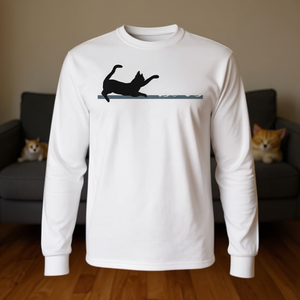 T-shirt promozionale a maniche lunghe Caturday Cat - Product Image 3