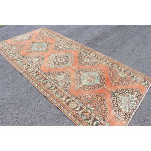 Tapis turc 4,6 x 9,4 pieds, grand tapis vintage, tapis marocain rouge et vert - Product Image 1