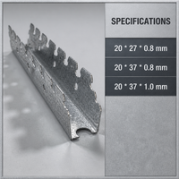 Profilé de plafond en acier galvanisé léger de 20x37 mm, sur mesure, de qualité supérieure, pour système de décoration de plafond suspendu