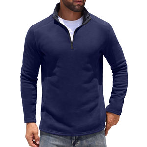 Sudadera Moderna de Corte Regular con Cierre de Cremallera de Cuarto, Cuello Alto, Sudadera de Algodón Combinado con Cierre, Prenda Exterior de Moda - Product Image 5