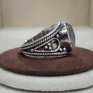 แหวนเงิน925ดีไซเนอร์แบบแฮนด์เมดสำหรับงานปาร์ตี้คอลเลกชันวินเทจสุดหรูโรเดียมโรสควอตซ์อัญมณีสำหรับงานปาร์ตี้ - Product Image 4