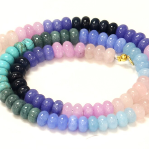 สร้อยคอประดับลูกปัดควอตซ์หลากสีสวยงาม รูปทรงกลมมน ขนาด 7-8 มม. ลูกปัดพลอยควอตซ์สีสันทันสมัย สร้อยคอเครื่องประดับหลากสี - Product Image 2