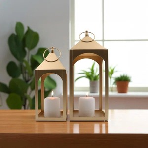 Luxury Rustic Gold Metal <b>Candle</b> <b>Holder</b> Modern Decorative Iron Table Stand Elegant Centerpiece for Bedroom and Office - Product Image 1