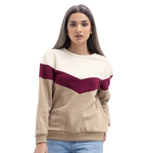 Sudadera de bloque de color para mujer, sudaderas con estampado de logotipo personalizado para mujer, calidad premium, elección perfecta para minoristas y compradores a granel - Product Image 1