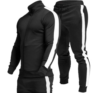 Survêtements actifs respirants pour hommes Full-Zip Casual Sports Jogging Suits Sets Athletic Running 2-Piece Sweatsuits Zip Pockets - Product Image 1