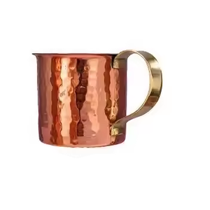 Mug à boire en cuivre tendance avec motif floral classique, prêt pour les fêtes, en cuivre pur de Crescent Crafts avec poignée et paille - Product Image 5