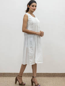 ชุดกระโปรงคลุมยาวถึงเข่าสำหรับผู้หญิงมาใหม่100% ปักลายดอกไม้ผ้าวิสคอส - Product Image 3