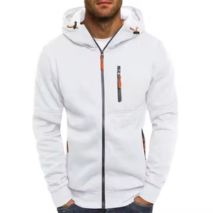 Sweat à capuche vierge zippé avec logo personnalisé pour hommes 100% Veste de designer graphique à col montant en polyester sérigraphie personnalisée de haute qualité - Product Image 3