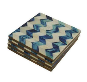 Posavasos de nogal con incrustaciones de hueso de la mejor calidad, de diseño, para uso en cocina y bar, vajilla de lujo hecha a mano de la India. - Product Image 1