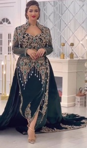 DERNIÈRE ET SUPERBE CONCEPTION DE LA ROBE CAFTAN ALGÉRIENNE POUR LA FÊTE AVEC ORNÉ DE PERLES DE VERRE EN CRISTAL, PIERRE, DABKA WORK @ 20 - Product Image 2