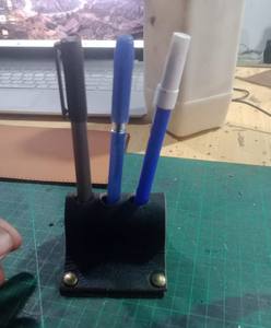 Porte-stylo en cuir véritable pour bureau, étui pour stylo plume de direction, porte-crayon de bureau, support pour stylo plume, cadeaux personnalisés - Product Image 6