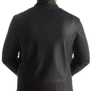 Chaqueta Bomber de cuero marrón genuino 100% con tela de lona y logotipo frontal para hombre cálido de invierno - Product Image 2