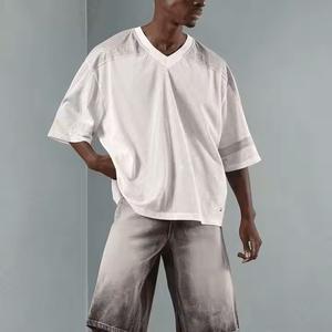 Camiseta de fútbol de malla Boxy Fit de diseño personalizado para gimnasio, camiseta de manga corta con estampado deportivo de gran tamaño para hombre, camiseta para hombre 2025 - Product Image 2