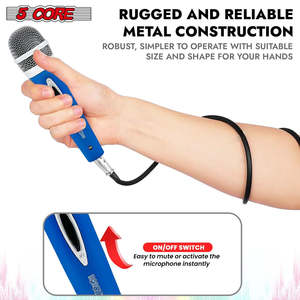 5Core XLR <b>Microphone</b> Dynamic Mic Karaoke <b>Singing</b> Studio Mics Handheld Microfono - Product Image 5