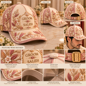 Casquettes de mariage personnalisées pour le marié, broderie personnalisée, chapeaux de mariage pour hommes, accessoires de cérémonie pour les demoiselles d'honneur - Product Image 6