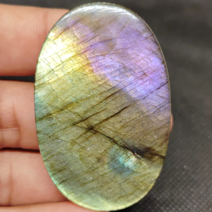 Udgems หินลาบราดอไรต์ธรรมชาติอัญมณีหลวมขนาดผสมสีขาวและทองแดงสำหรับทำเครื่องประดับ - Product Image 1