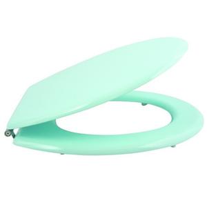 Asiento de Inodoro de MDF Verde Pastel con Bisagras de Acero Inoxidable - Product Image 3