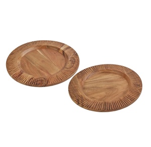 Assiette de présentation en bois de qualité supérieure, taille personnalisable, look élégant, pour la maison et la cuisine - Product Image 2