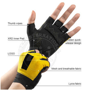 Gants de cyclisme en cuir respirant à demi-doigts - Gants de sport durables et confortables - Product Image 2