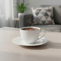Ensemble tasse et soucoupe en porcelaine fine de style nordique 3460680Cup-0.27 de qualité supérieure, 270 ml, résistant à la chaleur, compatible lave-vaisselle et micro-ondes