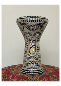 Gawharet El Fan Classic Brown, Darbuka Doumbek de Aluminio Hecha a Mano con Mosaico, Tambor Egipcio de Percusión - Product Image 5
