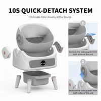 Litière Intelligente pour Animaux de Compagnie en Gros, Bac à Litière Automatique pour Chats 80L Grande Capacité, Sans Poussière, Contrôle par Application Wifi, Accessoires d'Intérieur