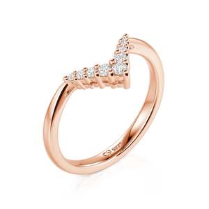 Jeulia Rhodium-Plated Sterling Silver V-Shape Fashion <b>Ring</b> <b>Adjustable</b> Romantic Anniversary Band - Product Image 2