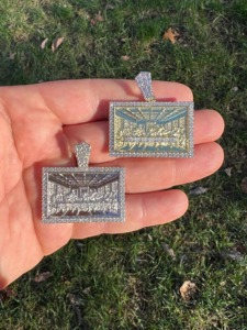 Luxury VVS Moissanite Diamond Gold Plated 925 Sterling <b>Silver</b> Iced Out Hip Hop Pendant Luxury Jewelry Manufacturer From India - Product Image 4