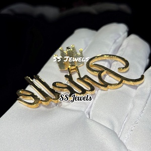 VVS Moissanite Emerald Cut Claw Setting 925 Silver Custom Iced Out Hip Hop Name Pendant pour hommes et femmes - Product Image 4