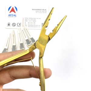 Custom Branding Hair Extensions Two Hole Crimper Steel Nonslip Plier for Volume Removing <b>Bead</b> Professional Use Gold Color - Product Image 3