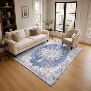 <b>RUGS</b> DEPOT LXDP-0109 Wholesale Multicolor Neutral Traditional Medallion Digital Printed Machine Washable Chenille <b>Rug</b> <b>Non</b> <b>Slip</b> - Product Image 2