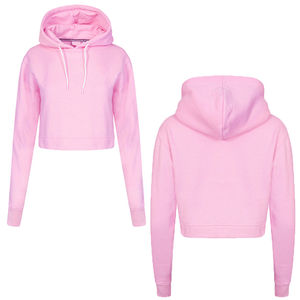 Sudadera recortada de gran tamaño para mujer, sudadera de manga larga XS, patrón impreso en 3D, logotipo bordado deportivo para correr de invierno - Product Image 5