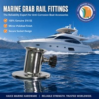 Support de mât de drapeau en acier inoxydable 316 pour montage supérieur, base ronde de 1 pouce (25 mm) pour garde-corps, accessoires de quincaillerie pour yacht et bateau