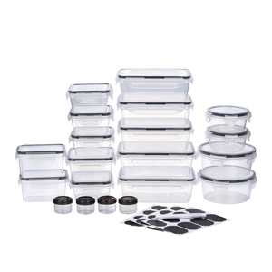 20 PCS Clear Plastic Wieder verwendbarer Food Prep <span class=keywords><strong>Organizer</strong></span> Aufbewahrung behälter für Lebensmittel mit Deckel für den Kühlschrank zur Zubereitung von Mahlzeiten, Gefrier schrank sicher - Product Image 2