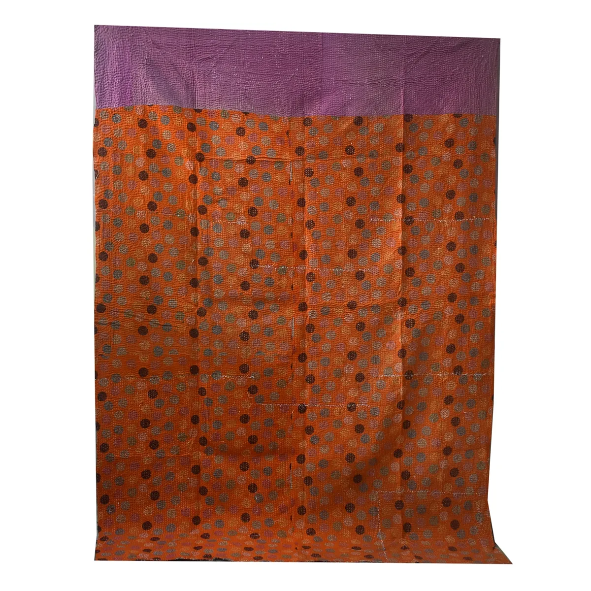 Indische Twin Size handgemachte reversible Patchwork und Druck Design eine Art Vintage Sari Kantha Quilt, werfen und Decke
