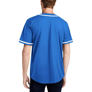 Camiseta de béisbol roja superventas, camiseta de béisbol con botones completos de manga corta de calidad superior - Product Image 4