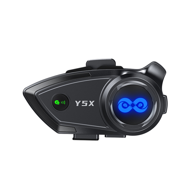 Y5X 4-Person 1000M Group Intercom Helmet-Mounted Headset CVC Noise Reduction Cross-Brand Pairing Music Sharing BT 5.1 IPX6 1