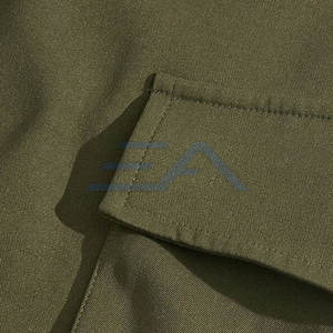 กางเกงคาร์โก้ผู้ชายเอวกลาง ผ้าฝ้าย 100% ระบายอากาศดี ทรงลำลอง น้ำหนักเบา หลายกระเป๋า สีพื้น ติดกระดุม - Product Image 3