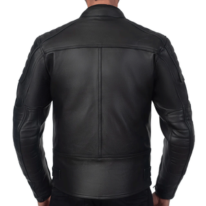 Men's Challenger Black Premium Leather Motorcycle Jacket Classy Waterproof Road Protected Motorbike Jacket For Men - Product Image 2