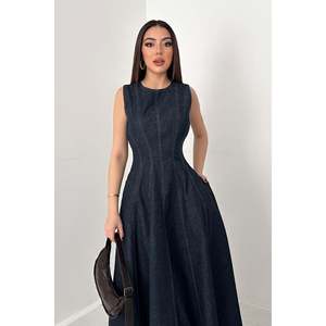 Vestido Godeli de Mezclilla Azul para Mujer, Marca Elisa Fashion - Product Image 3